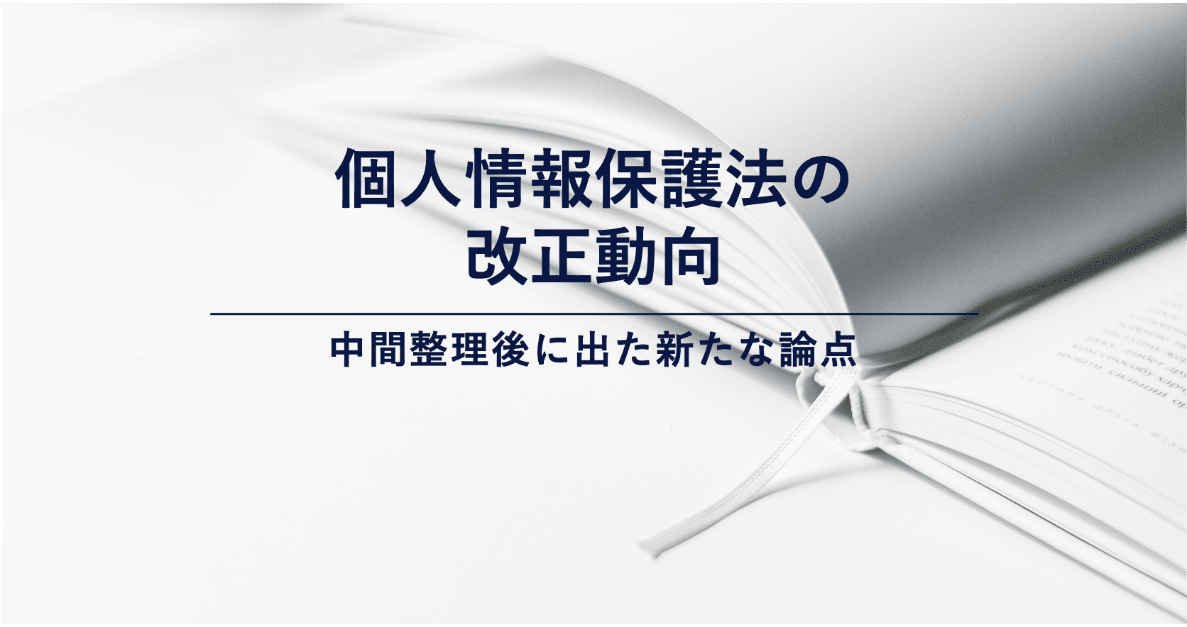 個人情報保護法の改正動向